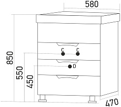 Mixline Мебель для ванной Этьен 58 L белая – фотография-8