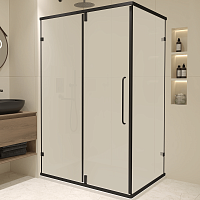 RGW Душевой уголок Classic CL-046B 90x80 профиль черный стекло матовое сатинат