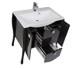 Aquanet Тумба с раковиной "Мадонна 90" черная с кристаллами Swarovski (168904) – фотография-5