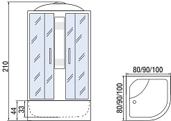 Мономах Душевая кабина 90x90 90/44 С МЗ – фотография-7