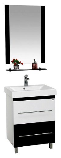 Misty Мебель для ванной Моника 60 бело-черная – фото-1