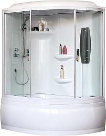 Royal Bath Душевая кабина ALP RB 140ALP-T-L/b/g 140x95 L стекло прозрачное профиль белый – фотография-1