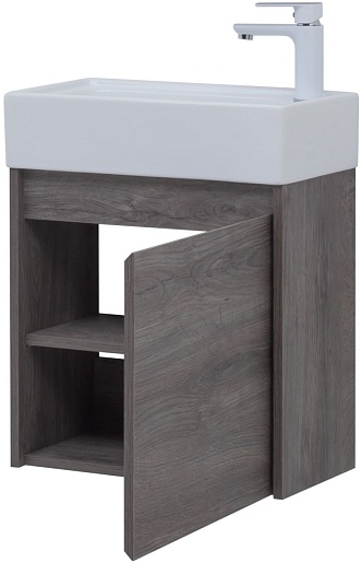 Aquanet Тумба под раковину Nova Lite 50 подвесная дуб рошелье – фотография-8