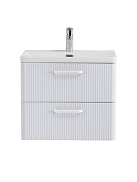 BelBagno Тумба с раковиной Due 50 подвесная Bianco Lucido ручки Белые – фотография-2