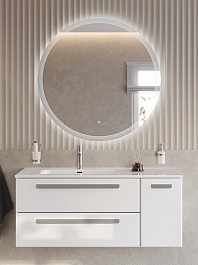 BelBagno Мебель для ванной Eco Cer-N 120-1 L bianco lucido CZR-8095-120-L ручки серые – фотография-1