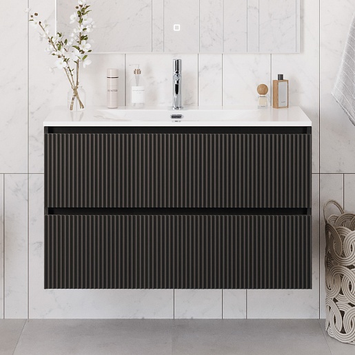 BelBagno Тумба под раковину Uno 100 подвесная Темно-Серый матовый – картинка-15