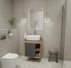 Teymi Тумба с раковиной Nura 70 дуб эврика/графит матовый T60530 раковина T50209 – фотография-2