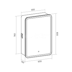 Equil Зеркальный шкаф Soldi 60 R белый софт – фотография-8