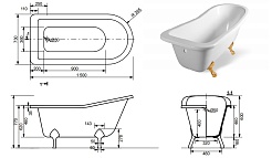 Эстет Ванна Царская 150 см – фотография-6