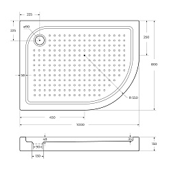 BelBagno Душевой поддон Tray 100/80 TRAY-BB-RH-100/80-550-15-W-L – фотография-5