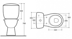 Керамин Унитаз-компакт Фест двухрежимный сиденье полипропилен 4810531150046 – фотография-2