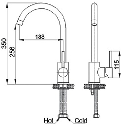 Granfest Смеситель для кухни 7651 серый – фотография-2