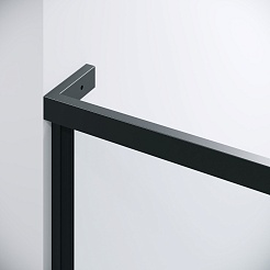 Grossman Душевая дверь в нишу Pragma 100x195 профиль черный матовый стекло прозрачное – фотография-10