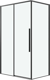 Grossman  Душевой уголок Galaxy 100x80x195 профиль черный матовый стекло прозрачное – фотография-1