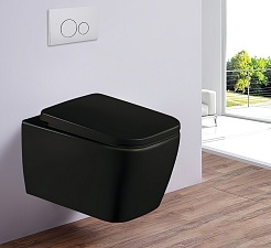 Esbano Унитаз Tiron-C подвесной безободковый черный матовый – фотография-2