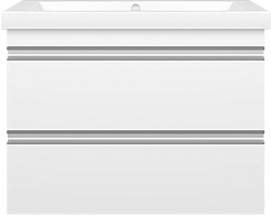 Misty Тумба под раковину Ингрид 75 подвесная белая – фотография-1