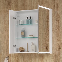 Equil Зеркальный шкаф Corner 70 белый – фотография-9