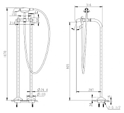 Promo Смеситель Summer Rain F677111C-B напольный – фотография-2