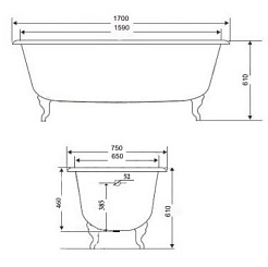 Timo Чугунная ванна Standard 3V 170x75x46 – фотография-5