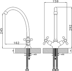 Rossinka Смеситель G02-71 для кухонной мойки – фотография-2