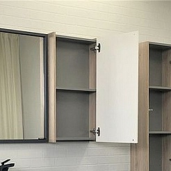 Comforty Шкаф подвесной Таллин 40 белый матовый/дуб натуральный – фотография-5