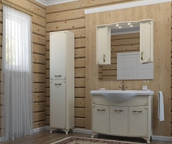 Какса-а Зеркальный шкаф Классик-Д 120, бежевый/золото – фотография-4