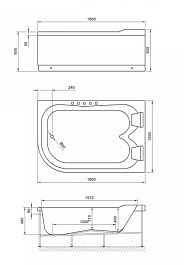 Royal Bath Акриловая ванна NORWAY DE LUXE с гидромассажем 180х120х66 R – фотография-3