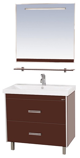 Misty Мебель для ванной Джулия QVATRO 90 2 ящика коричневая – фото-1