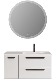 BelBagno Мебель для ванной Eco Cer-N 100-1 R bianco lucido CZR-8095-100-R ручки матовые чёрные – фотография-1