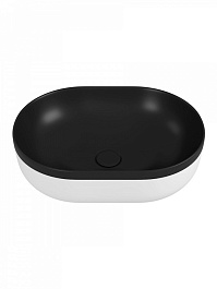 Teymi Накладная мебельная раковина Solli 48 Duo artceramic чёрно-белая матовая T50388 – фотография-7