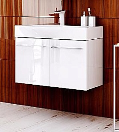 Aqwella Тумба для умывальника Милан 80 подвесная, с дверцами – фотография-1
