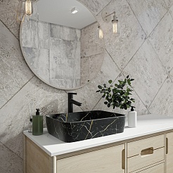 Teymi Раковина накладная Helmi 50 T50295 черный мрамор – фотография-6