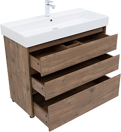 Aquanet Тумба под раковину Nova Lite 100 дуб рустикальный – фотография-3