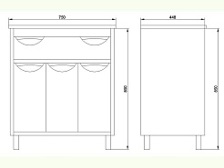 Водолей Комплект мебели "Габи 75" L венге/дуб – фотография-2