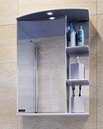 СанТа Зеркальный шкаф Ника 50 фацет L свет – фотография-1