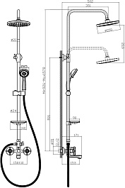 Rossinka Душевая система RS42-46 хром – фотография-2