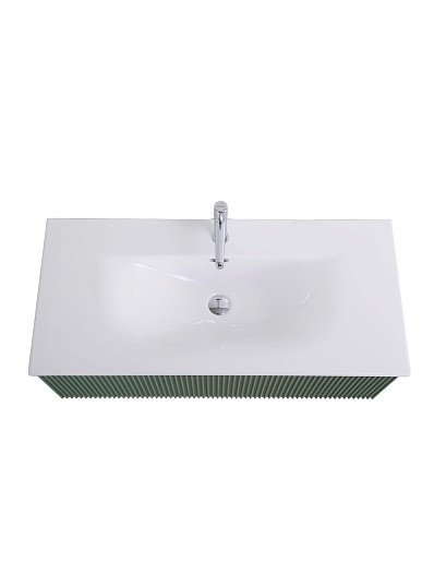 BelBagno Тумба с раковиной Uno 100 с 1 ящиком подвесная Еловый матовый с раковиной BB-8099-100 – фотография-8