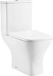 Azario Унитаз-компакт Nigel AZ-55 безободковый с бачком с сиденьем микролифт белый – фотография-1