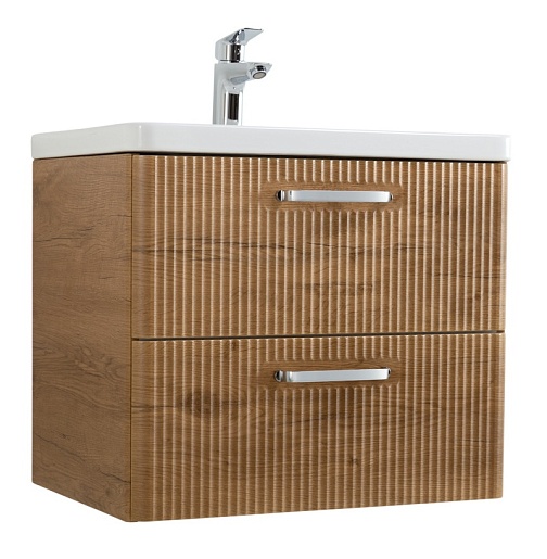 BelBagno Тумба с раковиной Due 50 подвесная Rovere Nature ручки Хром полированный – фото-1