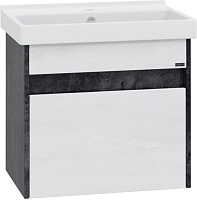 СанТа Тумба с раковиной Мира 60 подвесная светлое дерево/черная