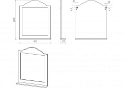 Misty Зеркало для ванной Roma 90 ясень/ патина – фотография-3