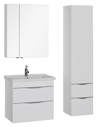 Aquanet Зеркальный шкаф "Эвора 70" белый – картинка-3