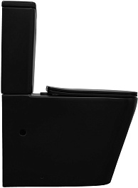 Azario Унитаз-компакт Black King AZ-8303D безободковый с бачком с сиденьем микролифт черный матовый – фотография-4