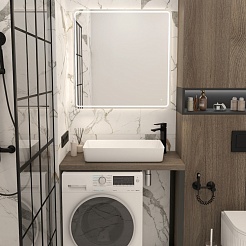 Teymi Раковина накладная Kaarina 60 T50312 со смещенным сливом белая – фотография-8