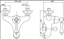Cezares Смеситель MARGOT-VM-02-M для ванны и душа – фотография-2