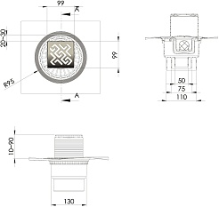 BERGES Wasserhaus Душевой трап Zentrum Antik 100 091464 хром глянец – фотография-5