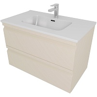 Aquatek Тумба с раковиной Вега 80 подвесная капучино светлый