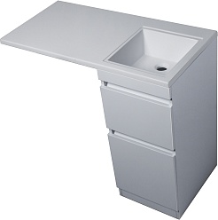 Style Line Тумба с раковиной Даллас 100 R Люкс, белая PLUS эмаль – фотография-2