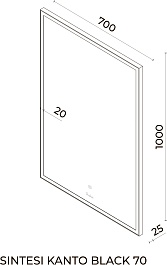 Sintesi Зеркало Kanto Black 70x100 черное – фотография-10