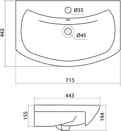 ASB-Mebel Тумба с раковиной Мессина 70/2 белая – фотография-7